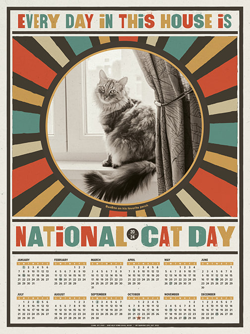 My Barking Life Custom 2024 National Cat Day Calendar